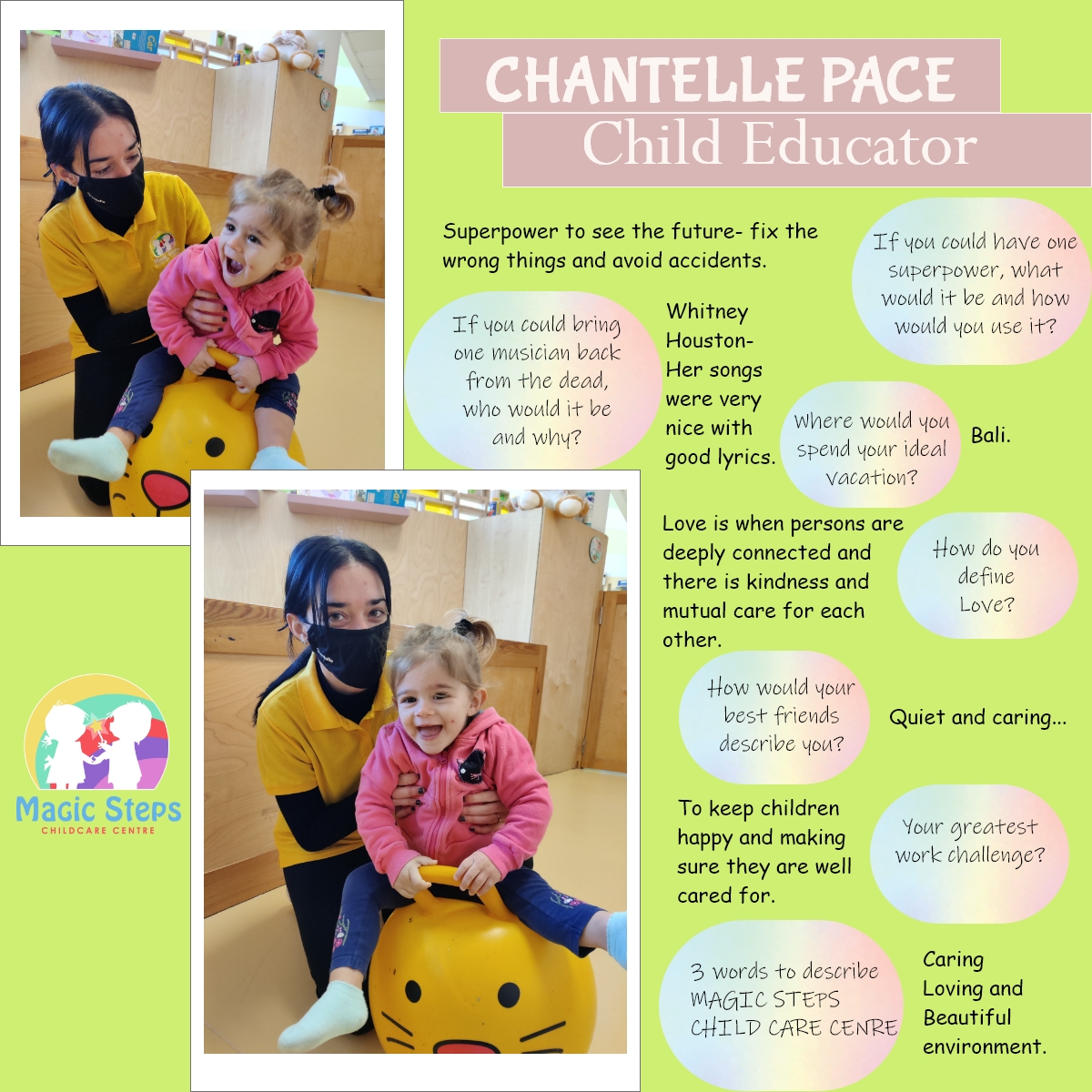Meet Ms. Chantelle- Child Educator