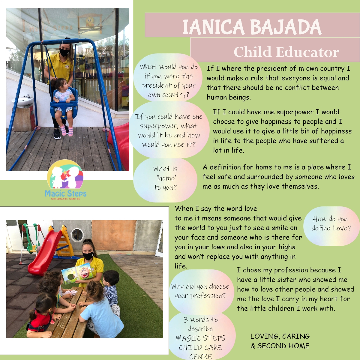 Meet Ms Ianica- Child Care Educator